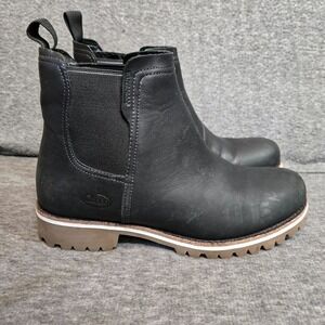 Chaco Fields Chelsea Women 8.5 Pull On Slip‎ On Waterproof Boots Black Leather